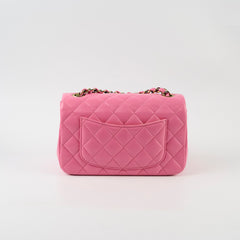 Chanel Lambskin Mini Rectangular Iridescent Rainbow Hardware Pink