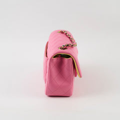 Chanel Lambskin Mini Rectangular Iridescent Rainbow Hardware Pink