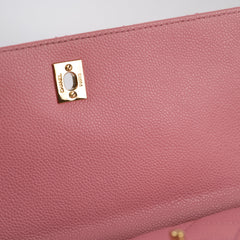 Chanel Caviar 24k Vintage Kelly Top Handle Pink