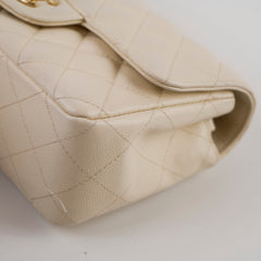 Chanel Mini Rectangular Caviar Cream/White