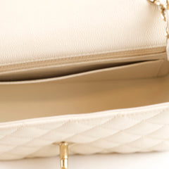 Chanel Mini Rectangular Caviar Cream/White