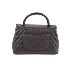 Chanel Caviar Medium Coco Handle Chevron Black
