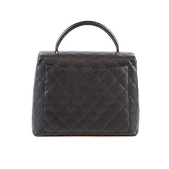 Chanel Vintage 24k Caviar Kelly Top Handle Black