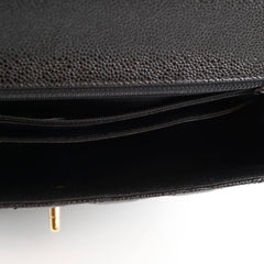Chanel Vintage 24k Caviar Kelly Top Handle Black