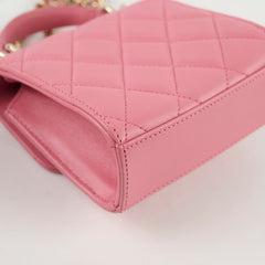 Chanel Mini Pink Top Handle Crossbody - Microchipped
