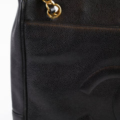 Chanel CC Front Pocket Tote Caviar Black 18k Gold