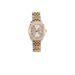 Rolex 31mm Two Tone Datejust Diamond Bezel Watch
