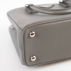 Prada Saffiano Galleria Mini Tote Grey