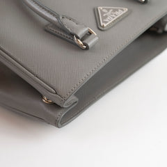 Prada Saffiano Galleria Mini Tote Grey