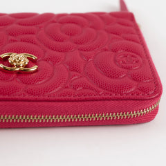 Chanel Camellia Wallet Pink Caviar