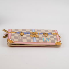Louis Vuitton Pochette Trunk Wallet On Chain Damier Azur