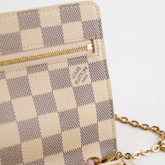 Louis Vuitton Pochette Trunk Wallet On Chain Damier Azur