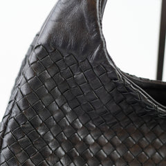 Bottega Veneta Black Intrecciato Hobo Bag