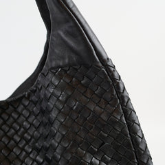 Bottega Veneta Black Intrecciato Hobo Bag
