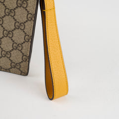 Gucci Neo Vintage Supreme Tiger Wristlet Pouch Beige