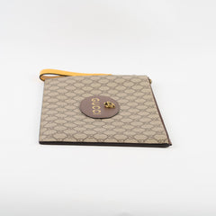 Gucci Neo Vintage Supreme Tiger Wristlet Pouch Beige