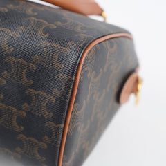 Celine Small Boston Bag Triomphe Canvas