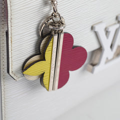 Louis Vuitton Epi Grenelle PM White with Willy Flower bag charm