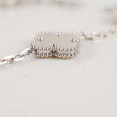 Van Cleef & Arpels Alhambra 5 Motif MOP Mother Of Pearl Bracelet White Gold