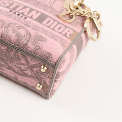 Christian Dior Lady Dior Mini Pink D-Lite Embroidered