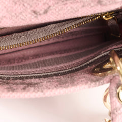 Christian Dior Lady Dior Mini Pink D-Lite Embroidered