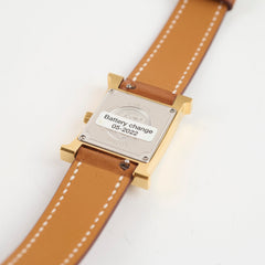 Hermes H Watch Gold PM with Barenia Strap