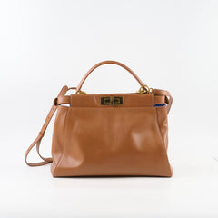 Fendi Medium Peekaboo Brown Nappa Calfskin