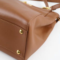 Fendi Medium Peekaboo Brown Nappa Calfskin