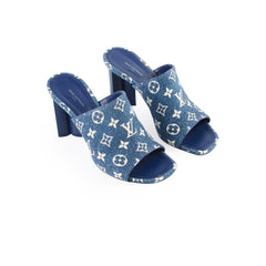 Louis Vuitton Denim Silhouette Mules Shoes Size 40