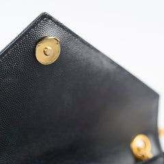 Saint Laurent Envelope Quilted Embossed Medium Black