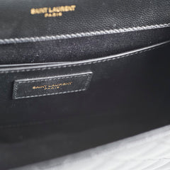 Saint Laurent Envelope Quilted Embossed Medium Black