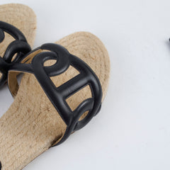 Hermès Famosa Espadrilles Black Shoes Size 40
