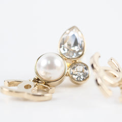 Chanel Pear Crystal Drop Earrings