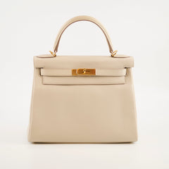 Hermès Hermes Kelly 28 Retourne Evercolour Beton C Stamp