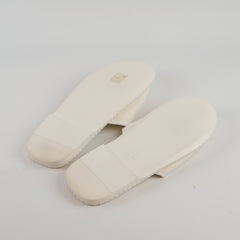 Chanel White Slides Shoes