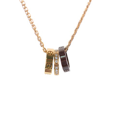 Cartier Love Pendant 3 Hoops Rose Gold with Diamonds/Brown Ceramic