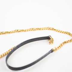 Saint Laurent Kate Tassel Wallet on Chain Croc Black