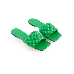 Bottega Veneta Green Padded Quilted Slides 38.5 Shoes