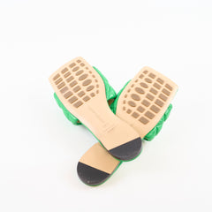 Bottega Veneta Green Padded Quilted Slides 38.5 Shoes