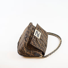 Fendi Vintage Zucca Canvas Mia Flap Bag