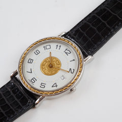 Hermes Vintage Watch with Leather Strap