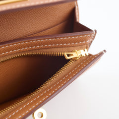 Hermes Kelly Pochet Slim Wristlet Gold Epsom