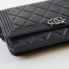 Chanel Boy Quilted WOC Lambskin Black