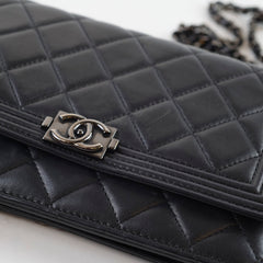Chanel Boy Quilted WOC Lambskin Black