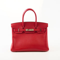 Hermès Birkin 30 Rouge Cassaque Epsom P Square Stamp
