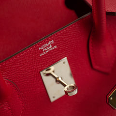 Hermès Birkin 30 Rouge Cassaque Epsom P Square Stamp