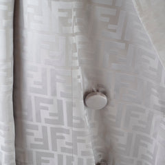 Fendi Silk Blazer Silver Size 46