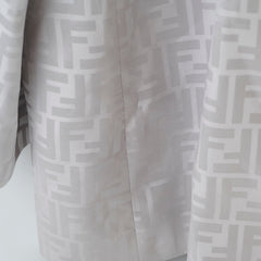 Fendi Silk Blazer Silver Size 46