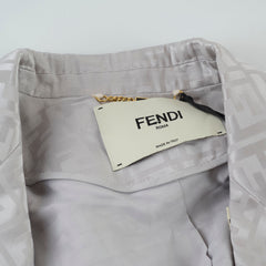 Fendi Silk Blazer Silver Size 46