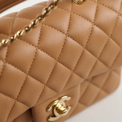 Chanel Mini Top Handle Caramel Microchipped